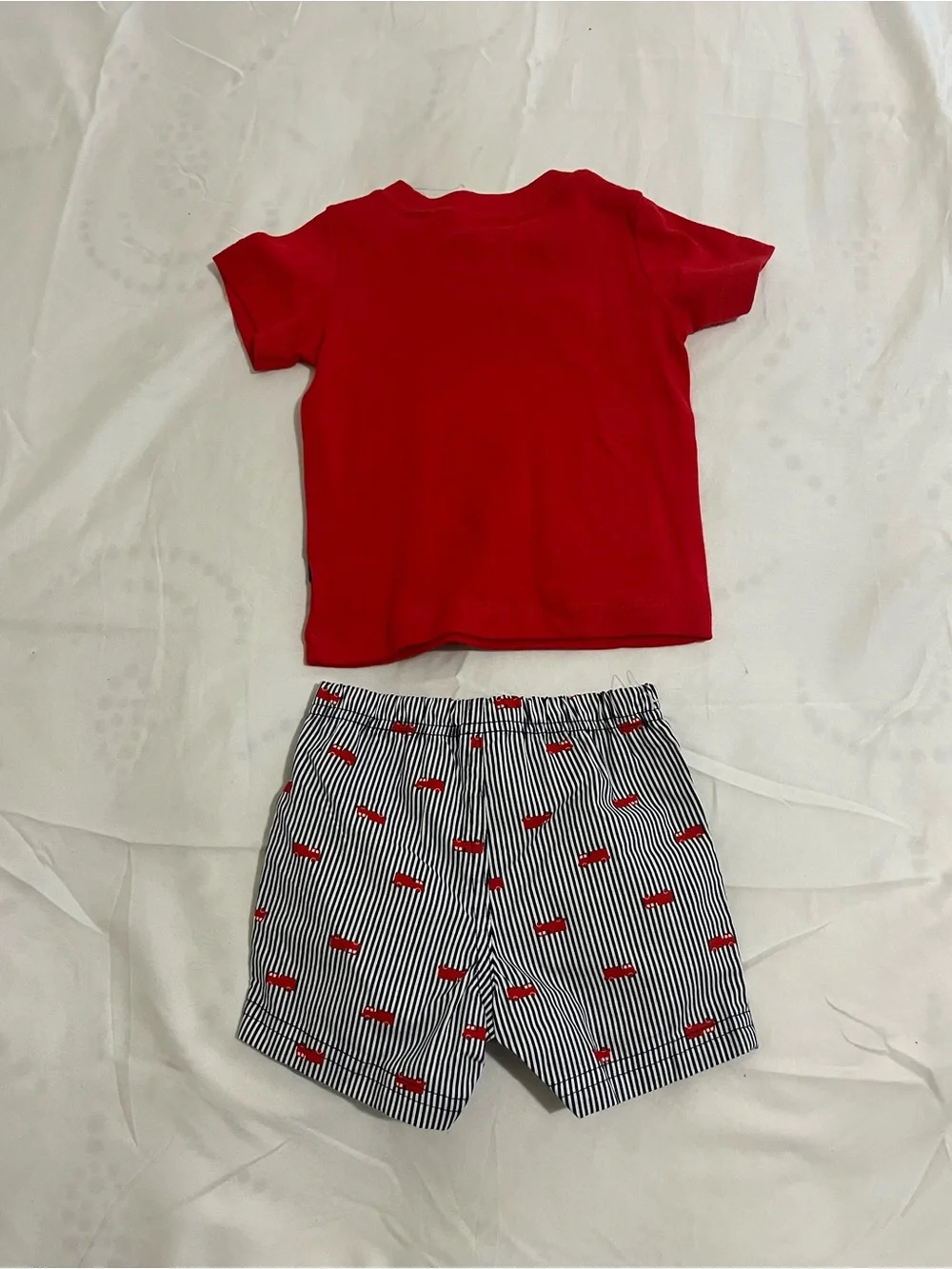 Carter's Red Fire Truck Tee and Navy-Striped Shorts Set Size 6 Months NWT - Picture 5 of 5